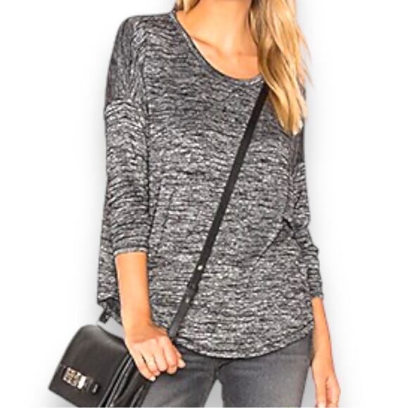 Rag & Bone Hudson Long Sleeve Tee in Black Heather EUC - Picture 1 of 11